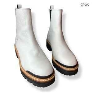 Marc Fisher Cream Ankle Boots with Black Sole